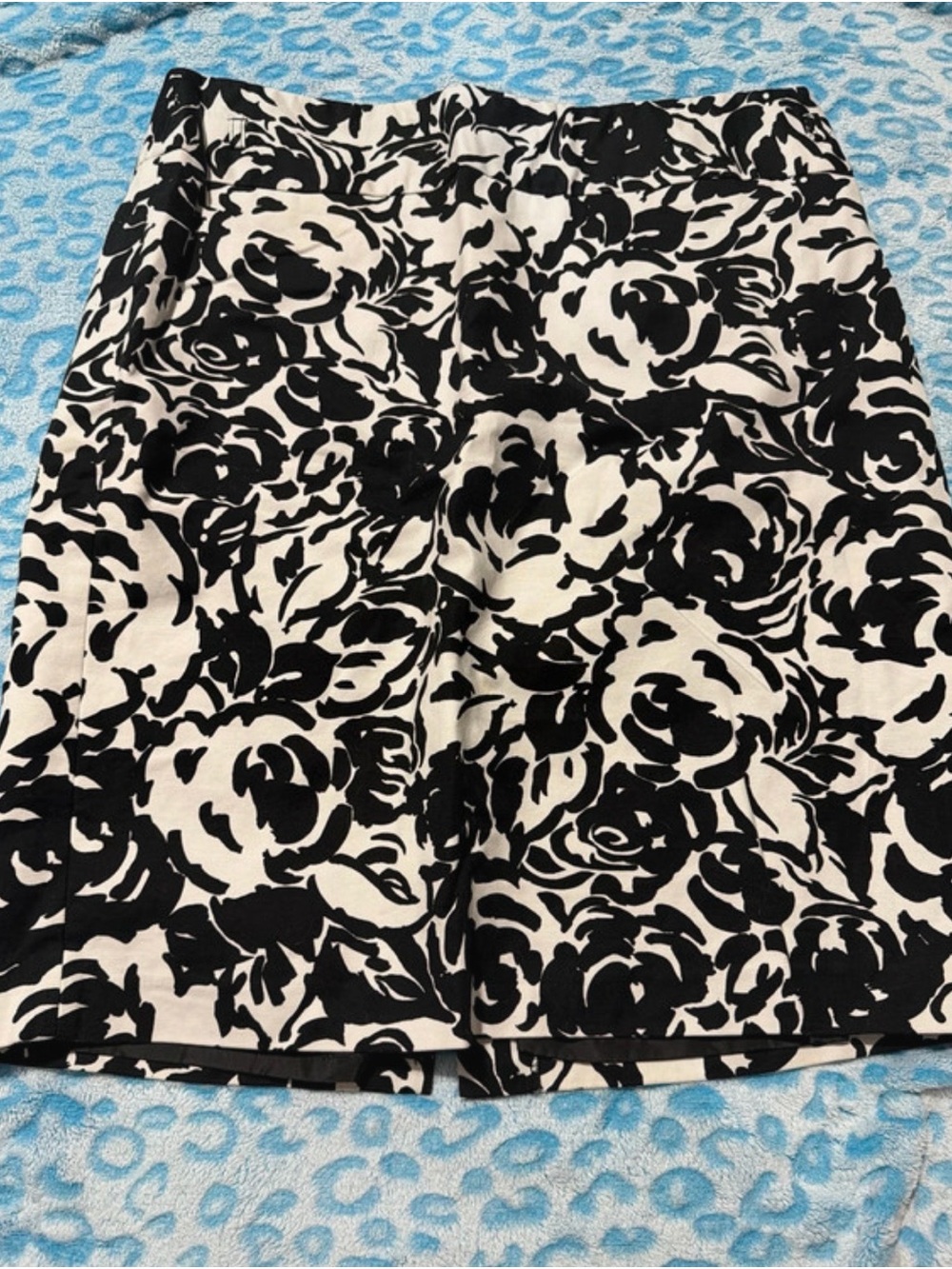 Liz Claiborne Black & White Floral A-Line Skirt